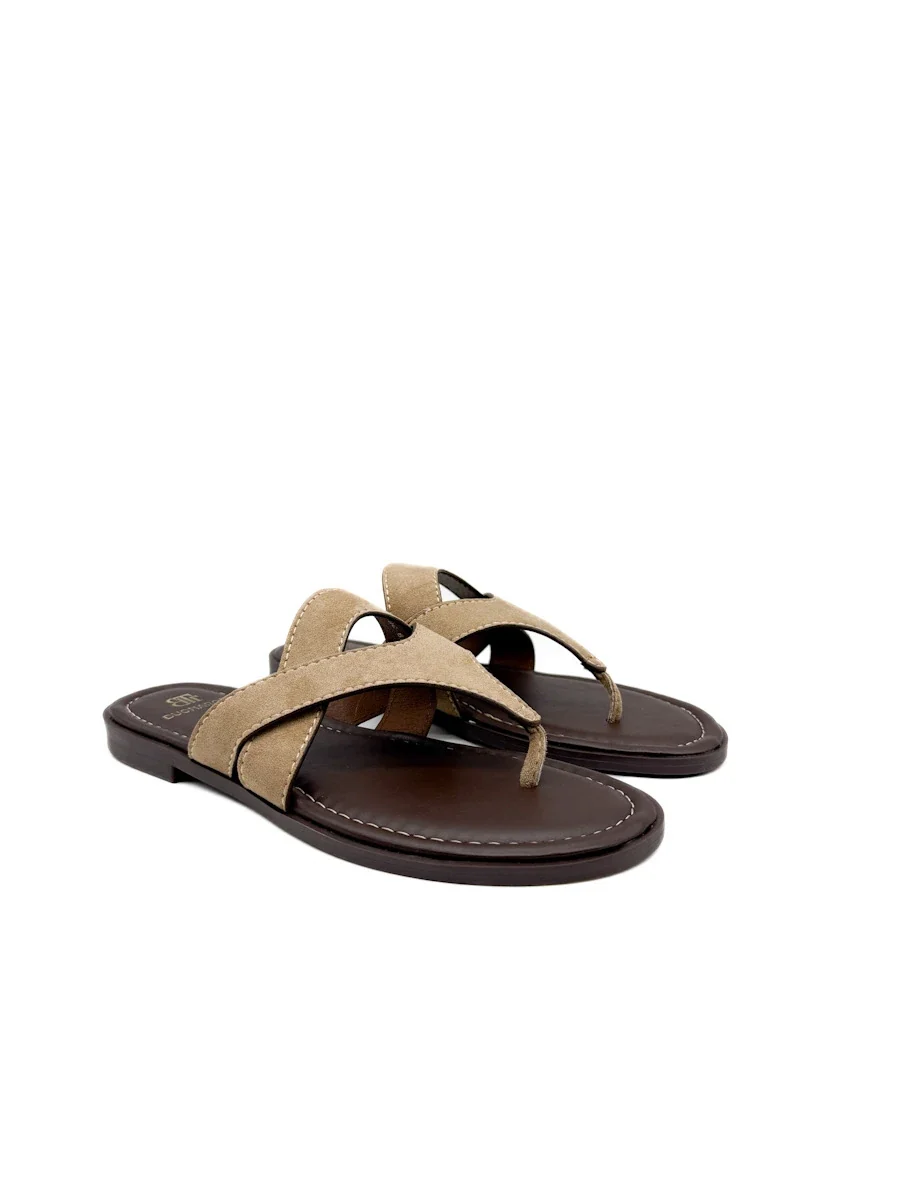 Sandalias Casuales de Dedo con Tiras de Ante - Mujer - Imagen 5