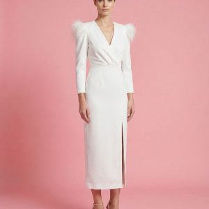 Vestido Midi de Jackard Cisne