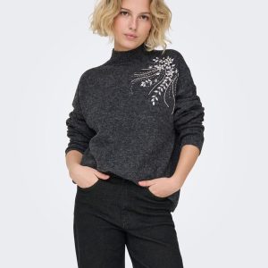 Jersey cuello perkins con pedreria Only Riva