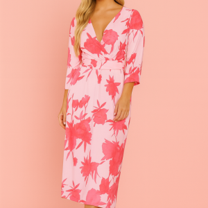 Vestido Midi Cruzado Flores