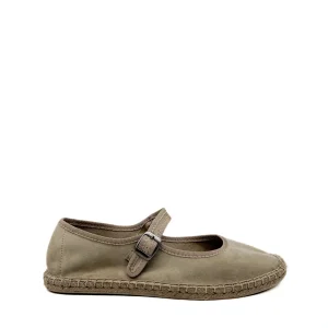 Corina Espadrillas Mary Jane en antelina con Suela de Esparto
