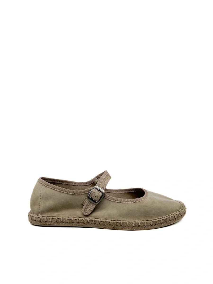 Corina Espadrillas Mary Jane en antelina con Suela de Esparto - Imagen 2