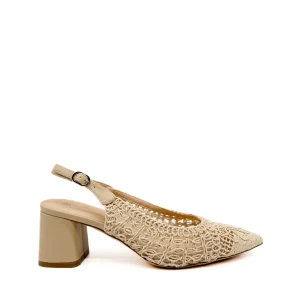 Zapato Destalonado Tejidos Color Beige