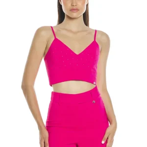 Crop top con strass Egirina