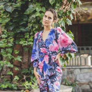 VESTIDO GASA NUDO CINTURA