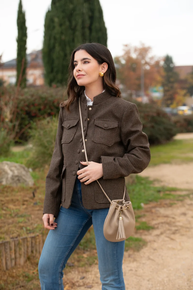 Mini Bolso Piel Carlota Taupe - Imagen 5