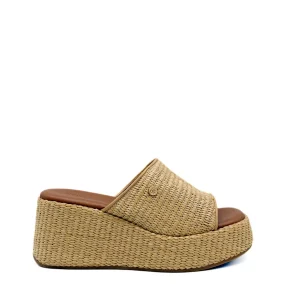 Sandalias de Rafia Cuña con Plataforma