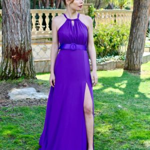 VESTIDO DE FIESTA LARCO HALTER