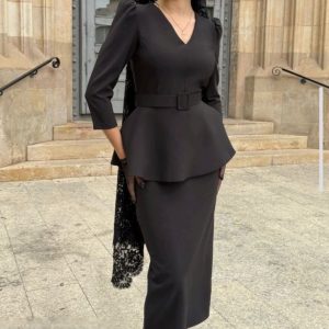 Conjunto de Falda con Peplum Mantilla Rocío