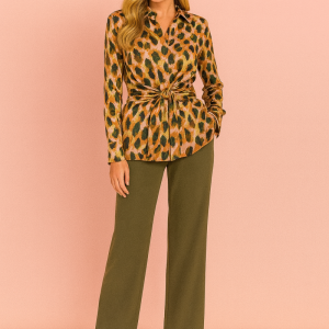 Blusa de Leopardo con lazada