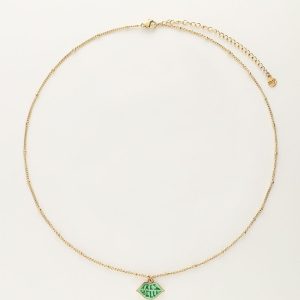 Collar Candy con charm très belle verde