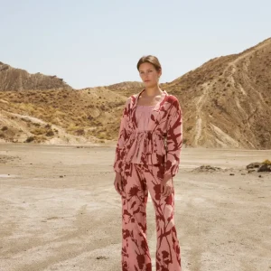 Pantalón de gasa estampado