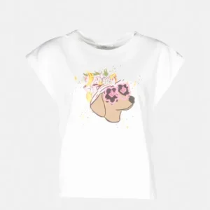 Camiseta perrito hippie