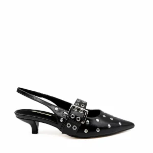Zapatos de Tacón Bajo Estilo destalonado con Tachuelas Corina M5772