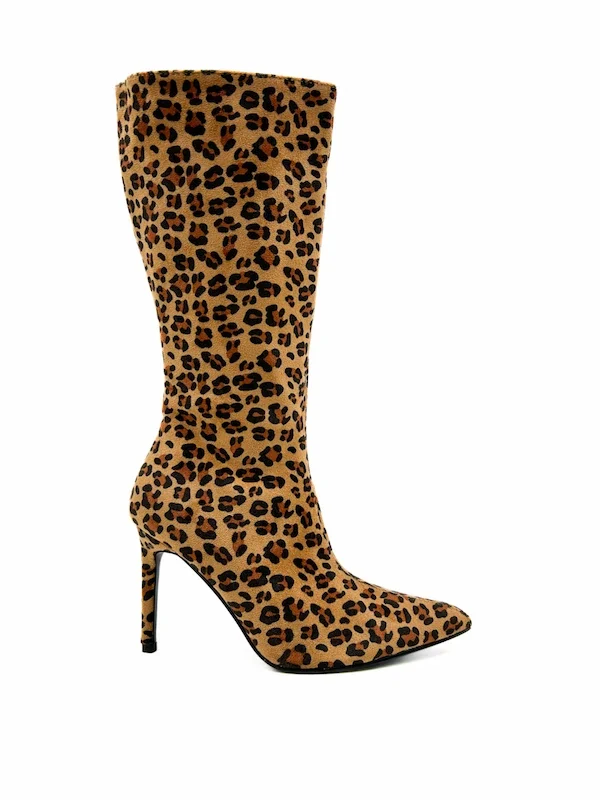 Bota Mujer Alta Leopardo YZ226 - Imagen 2