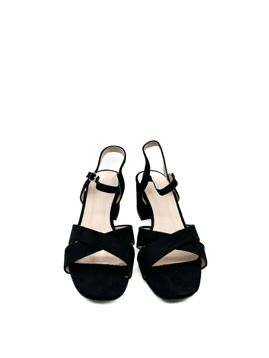 Sandalias de tacón medio con tiras cruzadas para mujer - Imagen 7