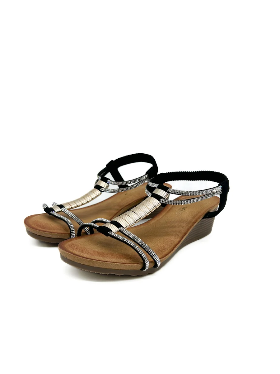 Sandalias Cuña Brillos Referencia ES131 - Imagen 3