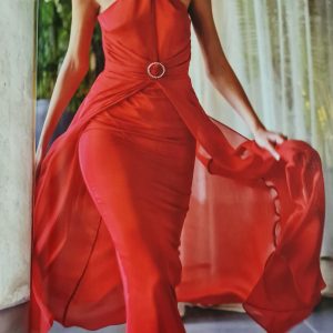 Vestido largo con hebilla de brillantes Goya