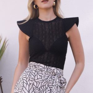 Top de Blonda Negro