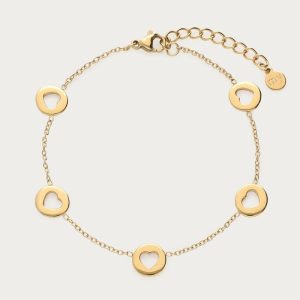 Pulsera con charms silueta de corazón