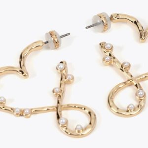 Pendientes corazón infinito con perlitas