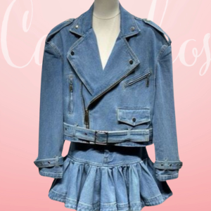 Conjunto de Minifalda y Biker Vaquero