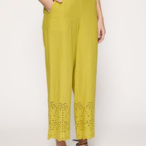 Pantalón de algodón bordado palmeras