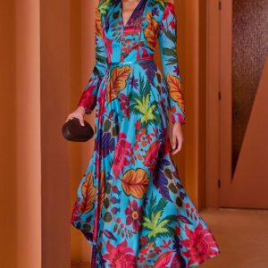 Vestido Midi Gasa de Seda Gloria