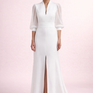 Vestido de Novia con Cuello Chimenea