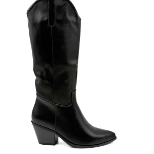 Bota Cowboy Negras de Cuero Sintético Estilo Clásico