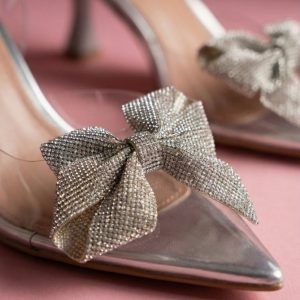 Zapatos Transparentes con Lazo de Strass