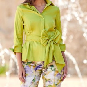 Camisa de Tafetán con Lazada