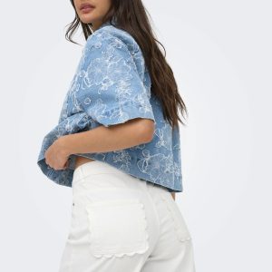 Pantalón vaquero blanco con bolsillo nube Madison