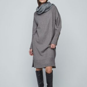 Vestido punto cuello chimenea