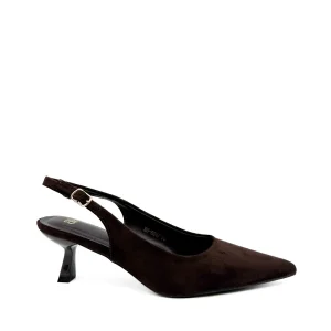 Zapatos Salón Destalonados de Antelina con Tacón Sensato y Puntera Fina