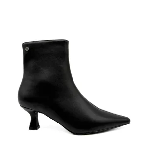 Botines Elegantes con Tacón Curvo y Cremallera Lateral