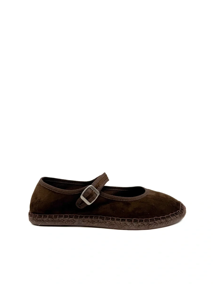 Corina Espadrillas Mary Jane en antelina con Suela de Esparto - Imagen 3
