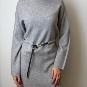 Vestido midi con cinturón