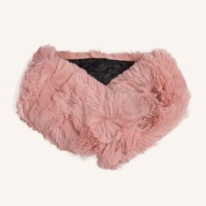 Cuello rosa palo de pelo sintético