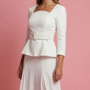 Conjunto de Falda de Gasa y Tweed Bianca