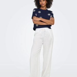 Pantalón ancho de lino Only Ita