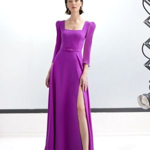 VESTIDO CREPE LARGO VUELO