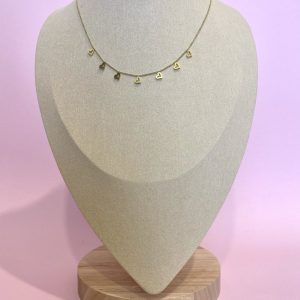 Cadena sencilla de acero corazones