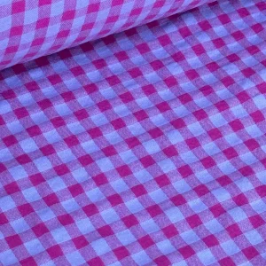 Tejido Vichy Sersuker Buganvilla/Malva