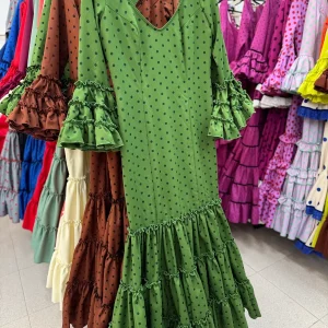 Traje Flamenca Córdoba Verde Lunar T. 32,34 y 42