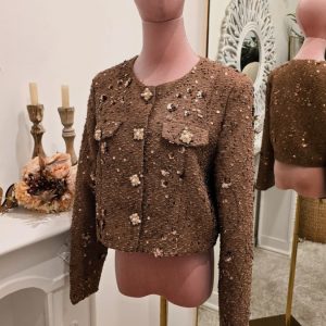Chaqueta Chanel Pedreria Camel