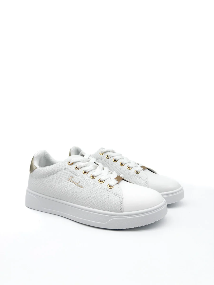 Zapatillas Blancas con Detalles Dorados y Plateados - Imagen 3
