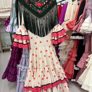 Traje Flamenca Abril Beig con Coral T.34 y 42