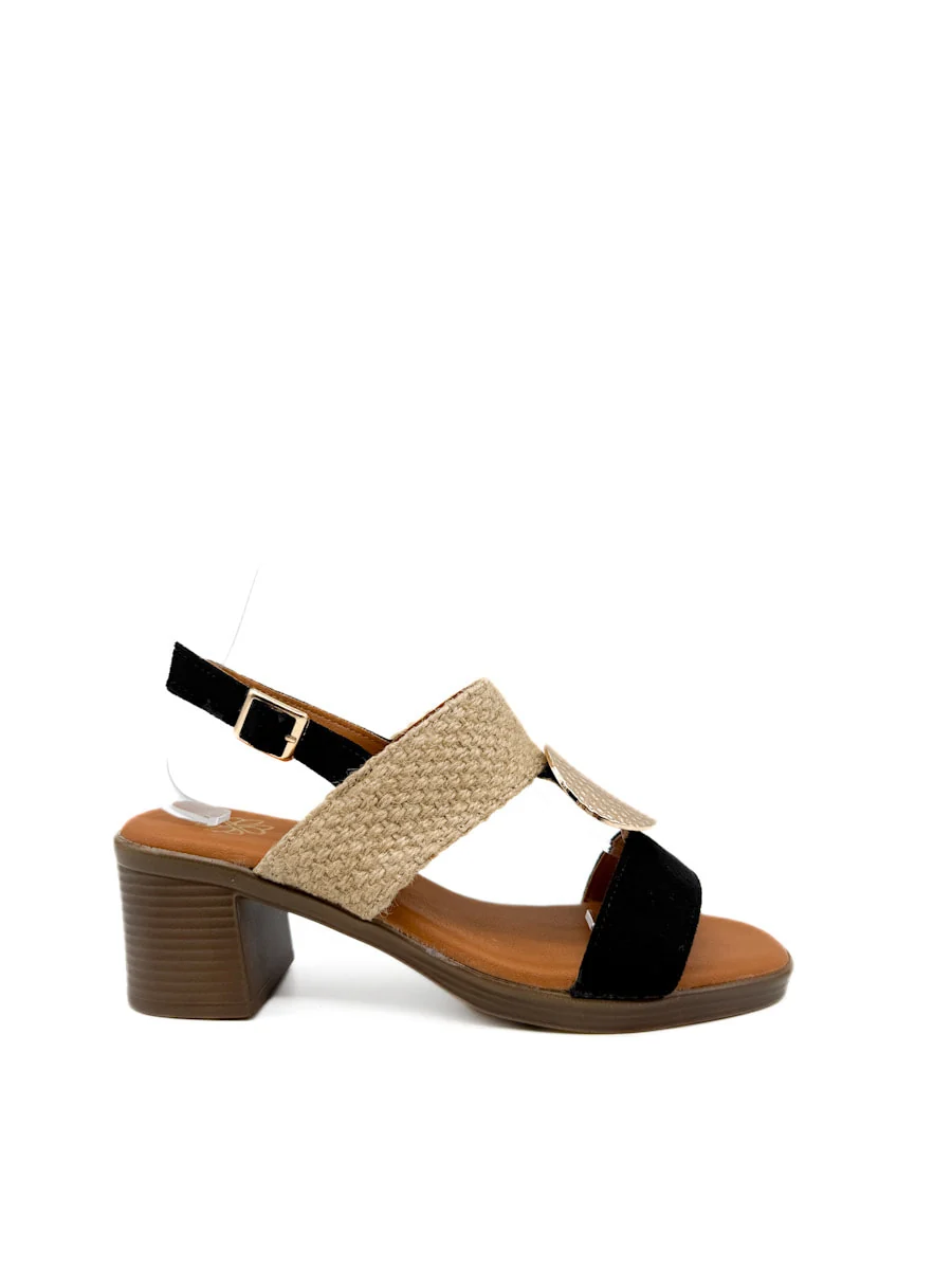 Sandalias de Tacón con Texturas y Detalle Metálico - Imagen 9