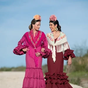 Vestido Flamenca Modelo Córdoba Buganvilla Liso T.36